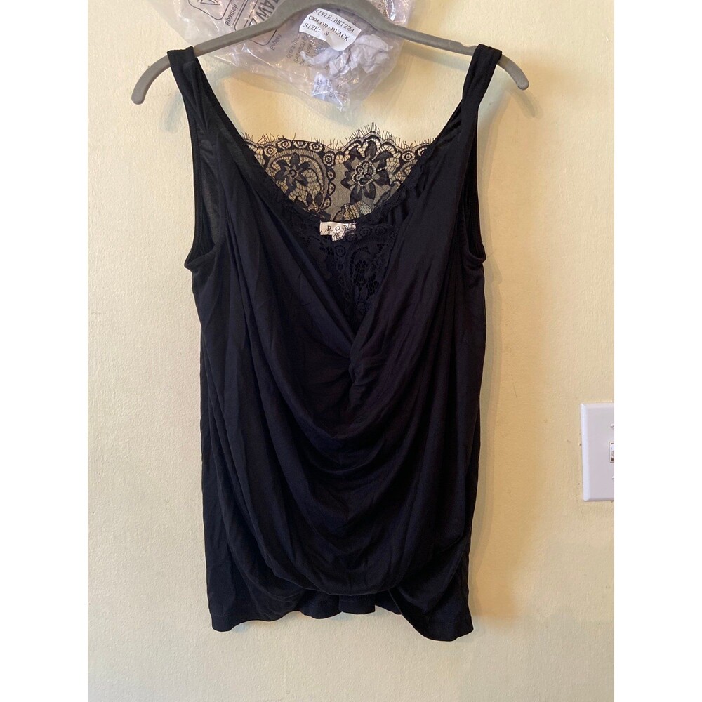 POL top POL camisole POL tank top black tank lace silky Lacey womens size small